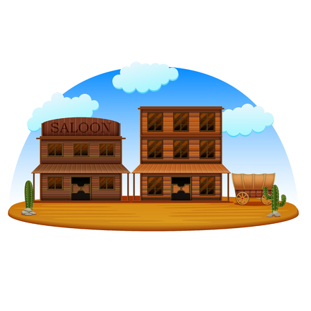 Wild west illustration sceneのイラスト素材