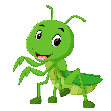 Praying mantis cartoonのイラスト素材