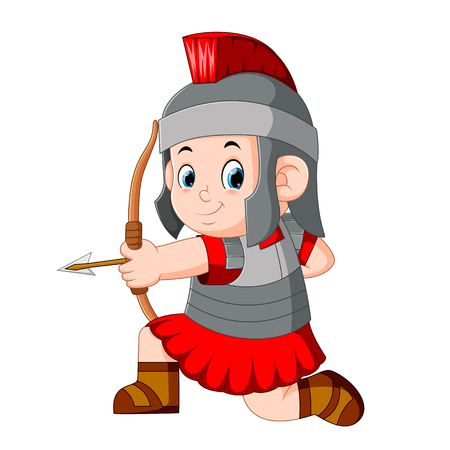 roman soldier with bowの写真素材