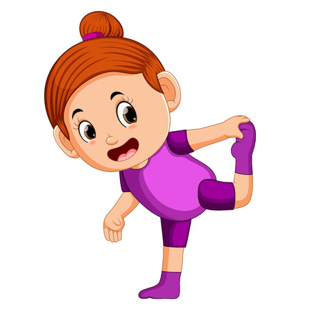 ballet dancers warming up before practice startsのイラスト素材