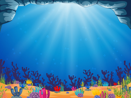 a beautiful ocean background with the blue waterのイラスト素材
