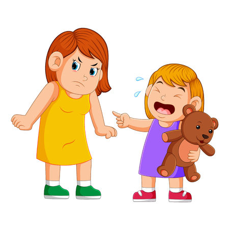 Mother angry at her daughterのイラスト素材