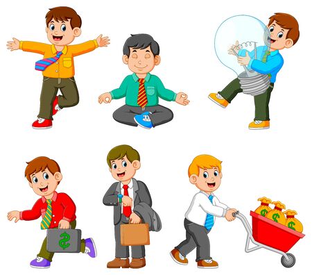 the collection of businessman doing with their jobのイラスト素材