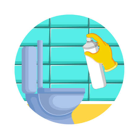 The illustration of the toilet perfume to spray in the toiletのイラスト素材
