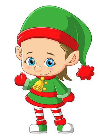 A Cute little elf greets of illustrationのイラスト素材