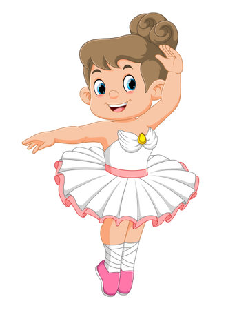 girl ballet dancer cartoon character of illustrationのイラスト素材
