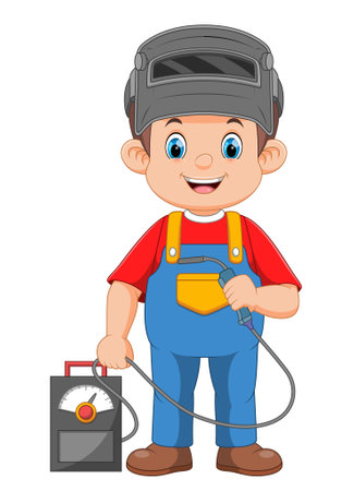 Man Welder Profession Cartoon character of illustrationのイラスト素材