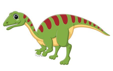 Cartoon efraasia dinosaur on white background of illustrationのイラスト素材