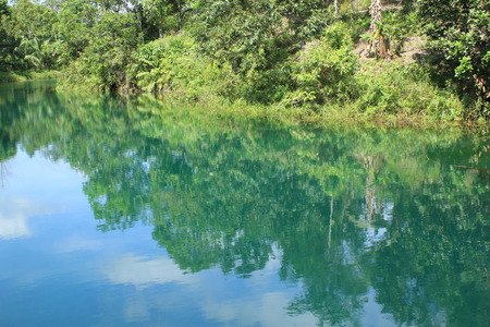Looking blue water make your eyes freshの写真素材