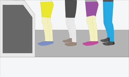 Vector illustration Queued and orderly at Atmの写真素材