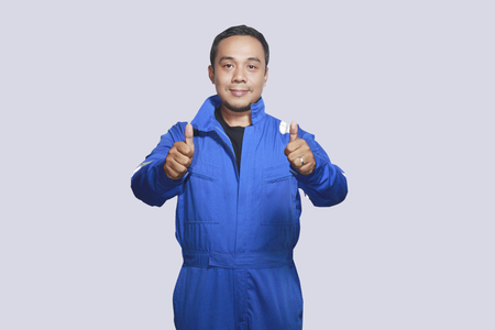 Portrait of Asian mechanic engineerの写真素材