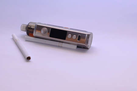 the concept of vape and cigarettes with negative spaceの写真素材