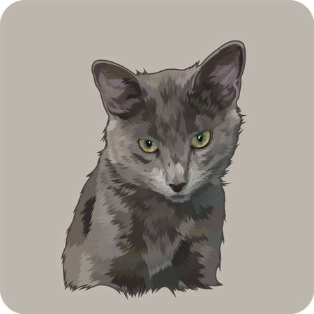 vector cat suitable for wall decoration screen printingのイラスト素材