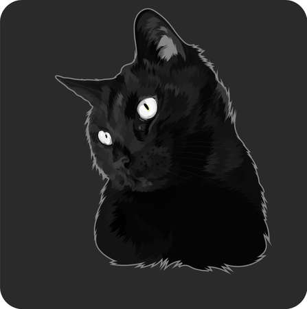 vector cat suitable for wall decoration screen printingのイラスト素材