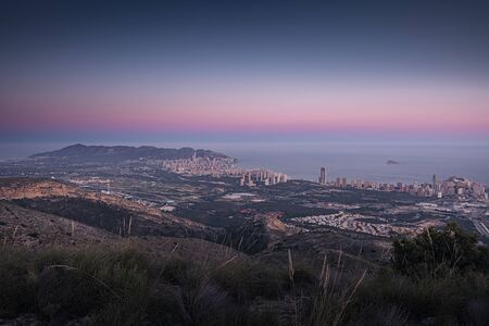 Benidorm skyline from serra curtainの写真素材