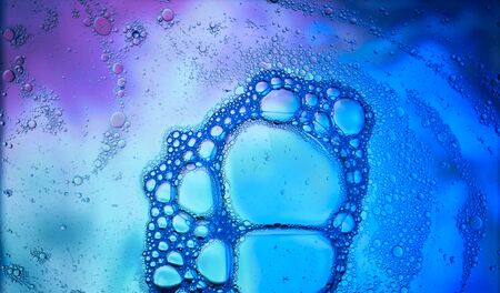 Blue Macro Abstract Of Oil In Water