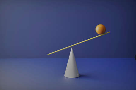 3d render, Abstract Balanced Geometric Composition.Balanced abstract compositionの写真素材