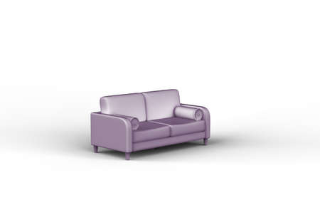 Purple sideboard. Shelf tv on white background. minimal concept idea. monochrome. 3d render.の写真素材