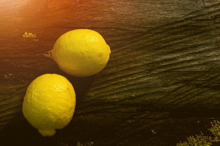Lemon Fruit, Fresh Fruit, Wooden Tableの写真素材