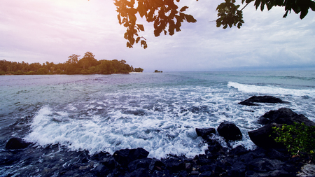 Beautiful Sunset at Tropical Beachの写真素材