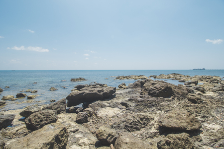 Granite Rock, Clear Sea Water and Tropical Beach Landscapeの写真素材