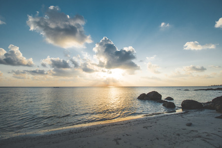 Beautiful Sunset at Tropical Beachの写真素材