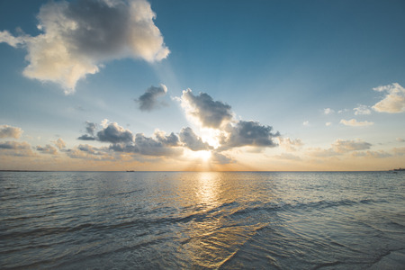 Beautiful Sunset at Tropical Beachの写真素材