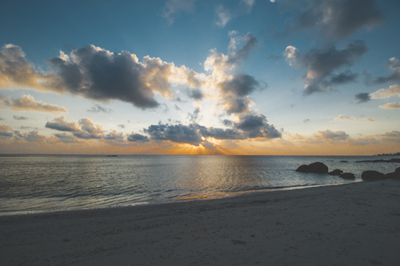 Beautiful Sunset at Tropical Beachの写真素材