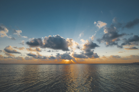 Beautiful Sunset at Tropical Beachの写真素材