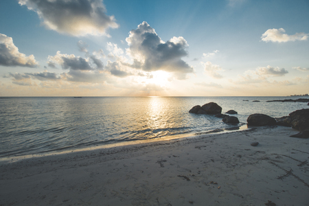 Beautiful Sunset at Tropical Beachの写真素材