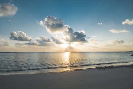 Beautiful Sunset at Tropical Beachの写真素材