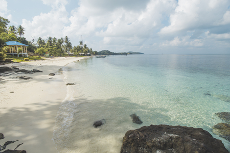 Clear Sea Water and Tropical Beach Landscapeの写真素材
