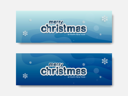 Merry Christmas and Winter Background, Modern Paper Cut Styleのイラスト素材