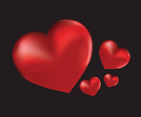 Four red heartsのイラスト素材