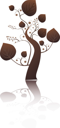 Stylized tree with leaves for designのイラスト素材