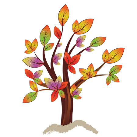Abstract colorful autumn treeのイラスト素材
