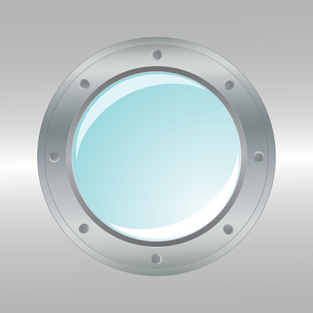  realistic metallic porthole. Element for design.のイラスト素材