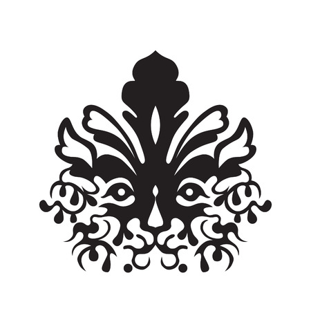 The vector sketch of a tattoo of a tiger's headのイラスト素材