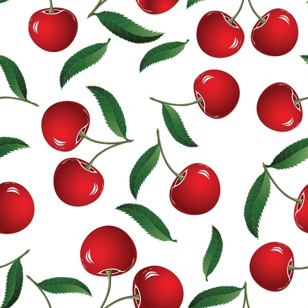 Seamless red cherry background.  Element for design.