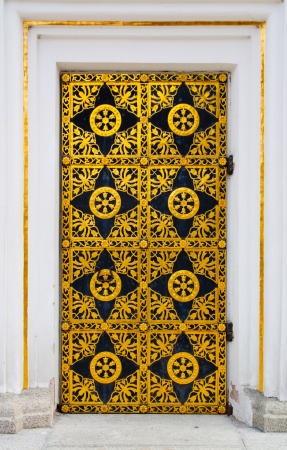 Ornamented gold door  Golden decoration of the door to Cathedral of the Dormition in Kiev Pechersk Lavra  のeditorial素材