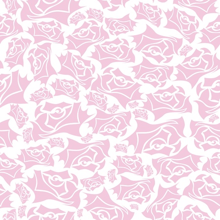 Pink vector rose seamless flower background pattern, floral vintage illustration. Cute backdrop.のイラスト素材