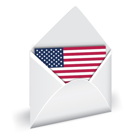 USA flag in opened envelope vector. Holiday independence backgroundのイラスト素材