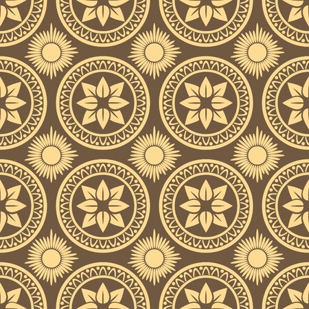 Retro seamless circle background. Vintage wallpaper. のイラスト素材