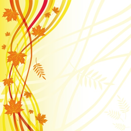 Yellow floral background. Autumn vector. Nature with curl and border. Eps10.のイラスト素材