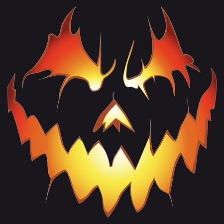 Halloween background. Scary pumpkin. Anger smile.のイラスト素材