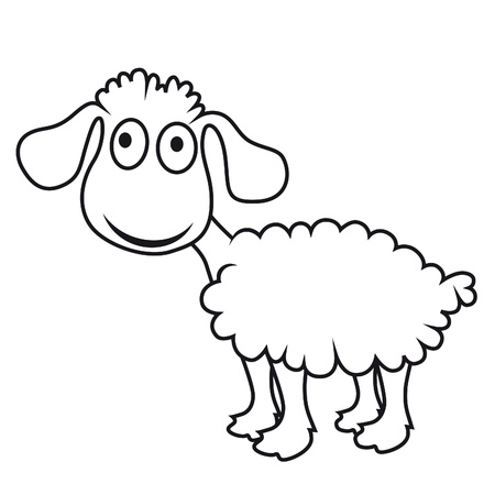 Cartoon sheep, lamb. Funny mammal.のイラスト素材