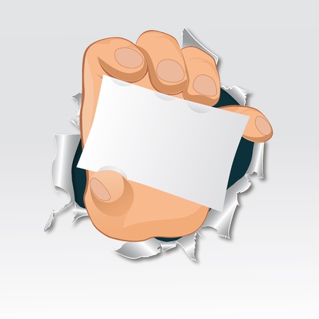 hand, tear paper. Advertise illustration. EPS10のイラスト素材
