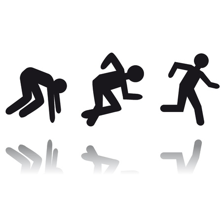 Running man icon. Person run. Career target.のイラスト素材