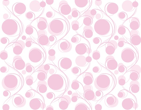 Abstract circle vector, floral seamless, background pattern, pink fabric wallpaper.