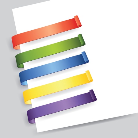 Paper tag set, curled element for designのイラスト素材